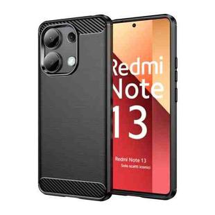 For Xiaomi Redmi Note 13 4G Global Brushed Texture Carbon Fiber TPU Phone Case(Black)