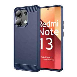 For Xiaomi Redmi Note 13 4G Global Brushed Texture Carbon Fiber TPU Phone Case(Blue)