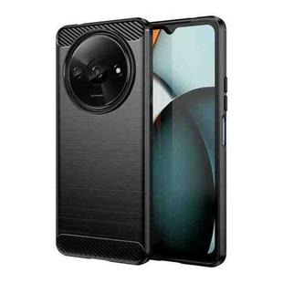 For Xiaomi Redmi A3 Carbon Fiber Brushed Texture TPU Phone Case(Black)