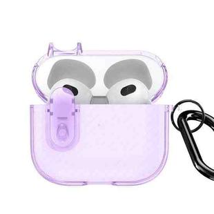 For AirPods 3 DUX DUCIS PECK Series Split Transparent Carbon Fiber Earphone Case(Purple)