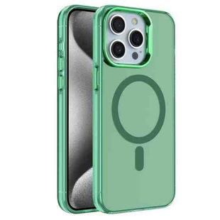 For iPhone 15 Pro Max Electroplated IMD Magsafe PC Hybrid TPU Phone Case(Green)