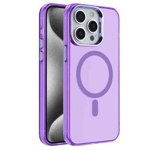 For iPhone 15 Pro Electroplated IMD Magsafe PC Hybrid TPU Phone Case(Purple)