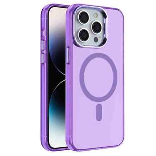 For iPhone 14 Pro Max Electroplated IMD Magsafe PC Hybrid TPU Phone Case(Purple)