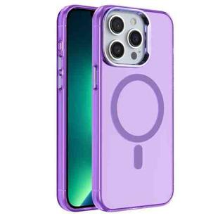 For iPhone 13 Pro Max Electroplated IMD Magsafe PC Hybrid TPU Phone Case(Purple)