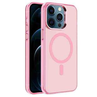 For iPhone 12 Pro Electroplated IMD Magsafe PC Hybrid TPU Phone Case(Pink)