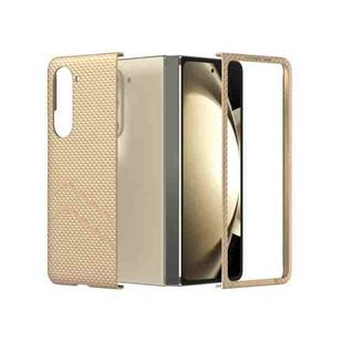 For Samsung Galaxy Z Fold5 PC Frosted Texture Diamond Paint Shockproof Phone Case(Gold)