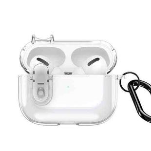 For AirPods Pro 2 DUX DUCIS PECL Series Split Transparent Earphone Case with Hook(Transparent)