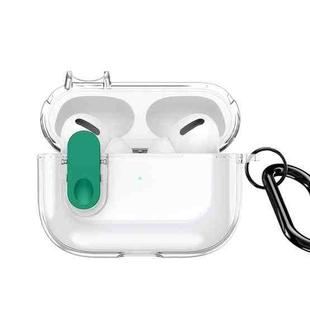 For AirPods Pro 2 DUX DUCIS PECL Series Split Transparent Earphone Case with Hook(Transparent Green)