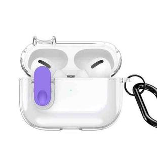 For AirPods Pro 2 DUX DUCIS PECL Series Split Transparent Earphone Case with Hook(Transparent Purple)