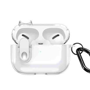 For AirPods Pro 2 DUX DUCIS PECL Series Split Transparent Earphone Case with Hook(Transparent White)