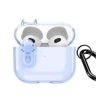 For AirPods 3 DUX DUCIS PECL Series Split Transparent Earphone Case with Hook(Blue)