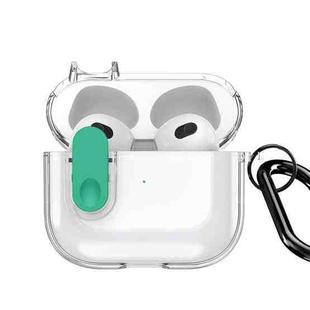 For AirPods 3 DUX DUCIS PECL Series Split Transparent Earphone Case with Hook(Transparent Green)