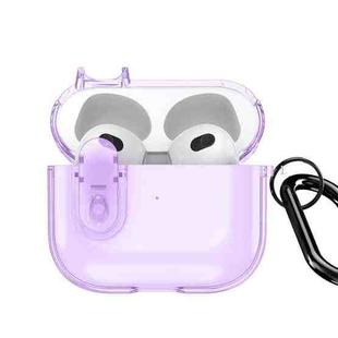 For AirPods 3 DUX DUCIS PECL Series Split Transparent Earphone Case with Hook(Purple)