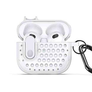 For AirPods 3 DUX DUCIS PECM Series Split Peak Hollow Earphone Case with Hook(White)