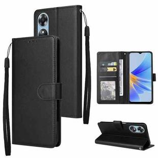 For OPPO A17 4G / A17k 3-Card Slots Multifunctional Leather Phone Case(Black)