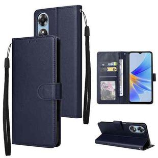 For OPPO A17 4G / A17k 3-Card Slots Multifunctional Leather Phone Case(Dark Blue)