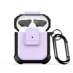 For AirPods 2 / 1 DUX DUCIS PECG Series Earbuds Box Protective Case(Purple)