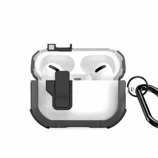 For AirPods Pro 2 DUX DUCIS PECN Series Split Two-color Transparent Earphone Case with Hook(Grey Black)