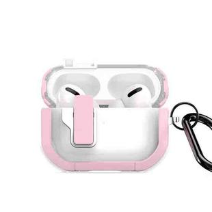 For AirPods Pro 2 DUX DUCIS PECN Series Split Two-color Transparent Earphone Case with Hook(Pink White)