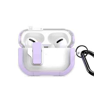 For AirPods Pro 2 DUX DUCIS PECN Series Split Two-color Transparent Earphone Case with Hook(Purple White)