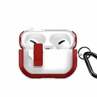 For AirPods Pro 2 DUX DUCIS PECN Series Split Two-color Transparent Earphone Case with Hook(Red White)