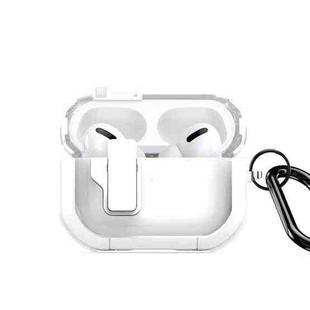 For AirPods Pro 2 DUX DUCIS PECN Series Split Two-color Transparent Earphone Case with Hook(White)