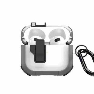 For AirPods 3 DUX DUCIS PECN Series Split Two-color Transparent Earphone Case with Hook(Grey Black)