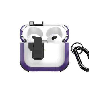 For AirPods 3 DUX DUCIS PECN Series Split Two-color Transparent Earphone Case with Hook(Purple Black)