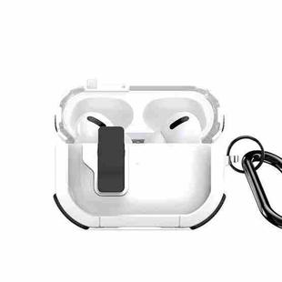 For AirPods Pro DUX DUCIS PECN Series Split Two-color Transparent Earphone Case with Hook(White Black)