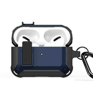 For AirPods Pro 2 DUX DUCIS PECO Series Split Two-color Earphone Case with Hook(Black Blue)