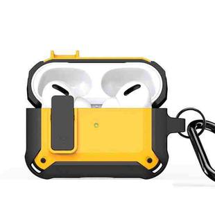 For AirPods Pro DUX DUCIS PECO Series Split Two-color Earphone Case with Hook(Black Yellow)