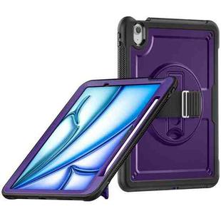 For iPad Air 11 2024 Honeycomb Hand Grip Turntable Stand Tablet Case(Purple)