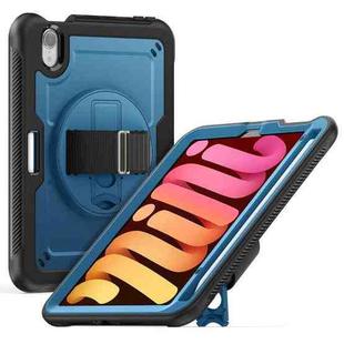 For iPad mini 2024 / mini 6 Honeycomb Hand Grip Turntable Stand Tablet Case(Navy Blue)