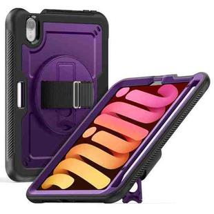 For iPad mini 2024 / mini 6 Honeycomb Hand Grip Turntable Stand Tablet Case(Purple)