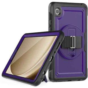 For Samsung Galaxy Tab A9 Honeycomb Hand Grip Turntable Stand Tablet Case(Purple)
