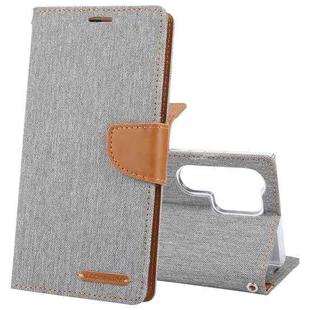 For Samsung Galaxy S24 Ultra 5G GOOSPERY CANVAS DIARY Fabric Texture Flip Leather Phone Case(Grey)