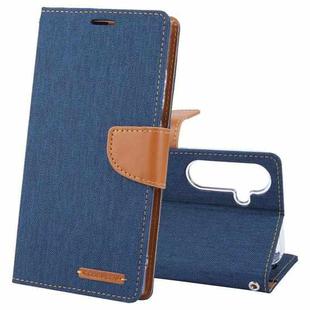 For Samsung Galaxy S24+ 5G GOOSPERY CANVAS DIARY Fabric Texture Flip Leather Phone Case(Navy Blue)