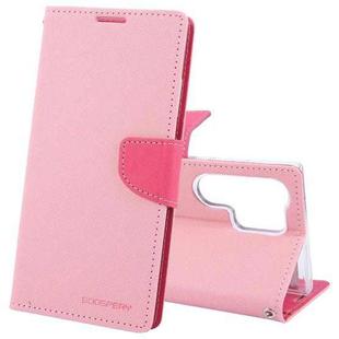 For Samsung Galaxy S24 Ultra 5G GOOSPERY FANCY DIARY Cross Texture Leather Phone Case(Pink)