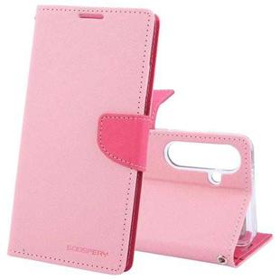 For Samsung Galaxy S24 5G GOOSPERY FANCY DIARY Cross Texture Leather Phone Case(Pink)