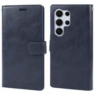For Samsung Galaxy S24 Ultra 5G GOOSPERY MANSOOR DIARY 9 Card Slots Leather Phone Case(Dark Blue)