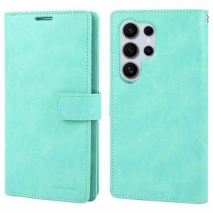 For Samsung Galaxy S24 Ultra 5G GOOSPERY MANSOOR DIARY 9 Card Slots Leather Phone Case(Mint Green)