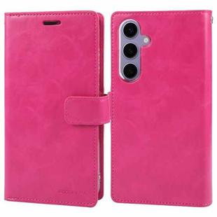 For Samsung Galaxy S24+ 5G GOOSPERY MANSOOR DIARY 9 Card Slots Leather Phone Case(Rose Red)