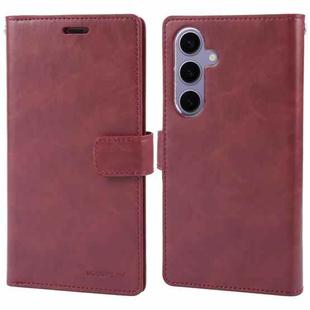 For Samsung Galaxy S24 5G GOOSPERY MANSOOR DIARY 9 Card Slots Leather Phone Case(Wine Red)