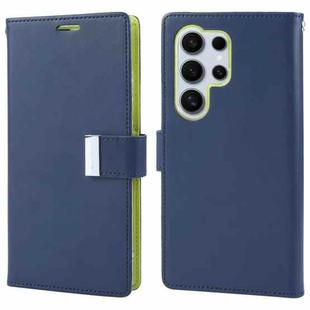 For Samsung Galaxy S24 Ultra 5G GOOSPERY RICH DIARY Crazy Horse Texture Leather Phone Case(Blue)