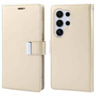 For Samsung Galaxy S24 Ultra 5G GOOSPERY RICH DIARY Crazy Horse Texture Leather Phone Case(Gold)