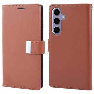 For Samsung Galaxy S24 5G GOOSPERY RICH DIARY Crazy Horse Texture Leather Phone Case(Brown)