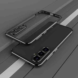 For Samsung Galaxy S23 FE 5G Aurora Series Lens Protector + Metal Frame Phone Case(Black Silver)