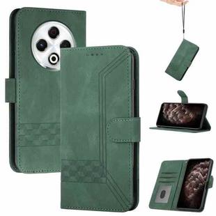 For Tecno Spark 30 4G Cubic Skin Feel Flip Leather Phone Case(Green)