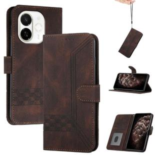 For Tecno Spark 30C 5G / Pop 9 5G Cubic Skin Feel Flip Leather Phone Case(Brown)