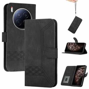 For Tecno Camon 40 Premier Cubic Skin Feel Flip Leather Phone Case(Black)